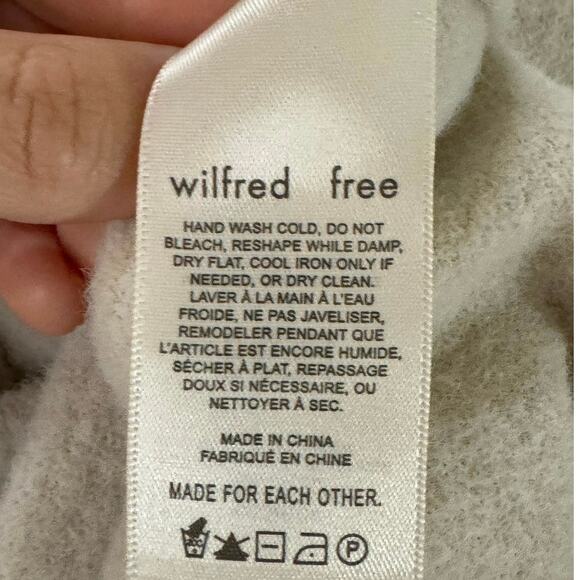 Aritzia Wilfred Free White Hush Knit Imported Italian Fabric Mock Neck Sweater - Picture 7 of 12